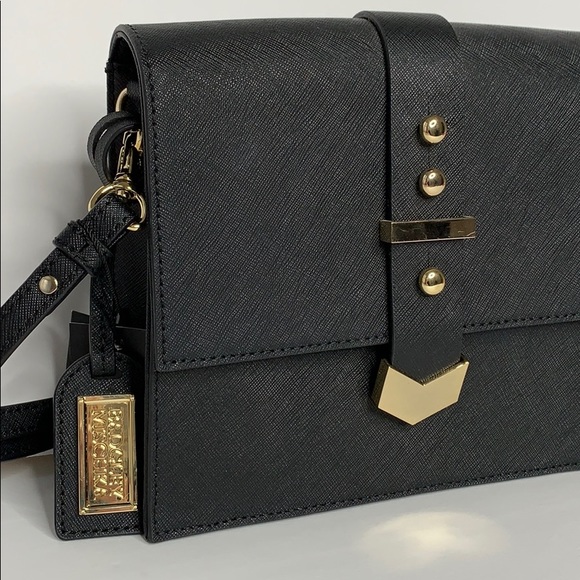 Badgley Mischka Black Crossbody Gold Hardware - Picture 2 of 8